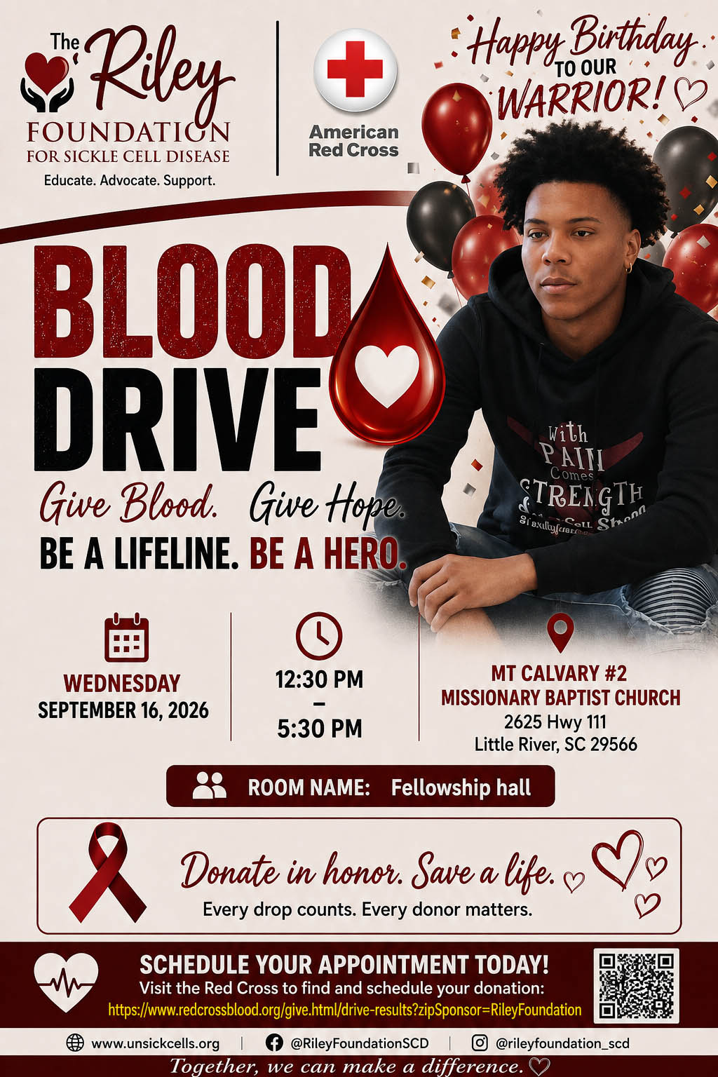Quails birthday blood drive